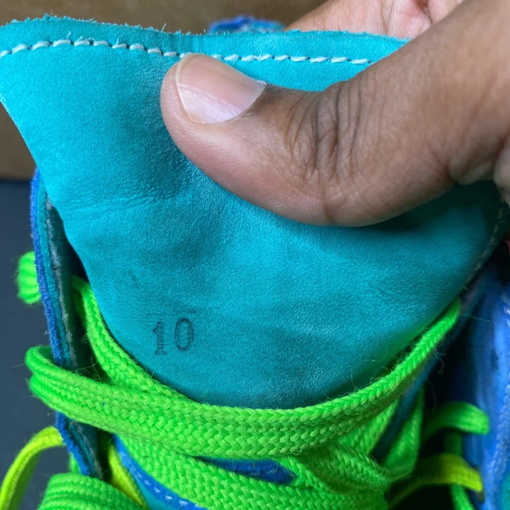Vintage Merrell Rock Climbing Shoes Teal Blue Neon Green Pink Logo Mens 10 90s